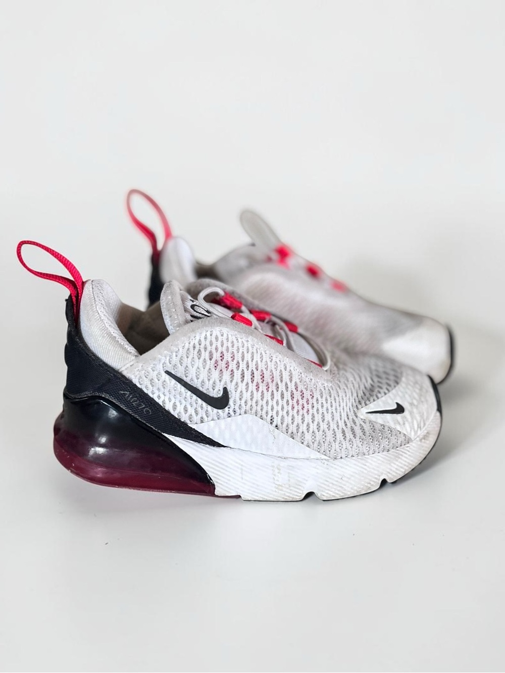 Nike Air Max 270 Kids White Pink Running Shoes Size 8C